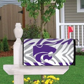VictoryStore Outdoor Mailbox Cover - Kansas State University, Zebra Stripes, Magnetic Mailbox Cover