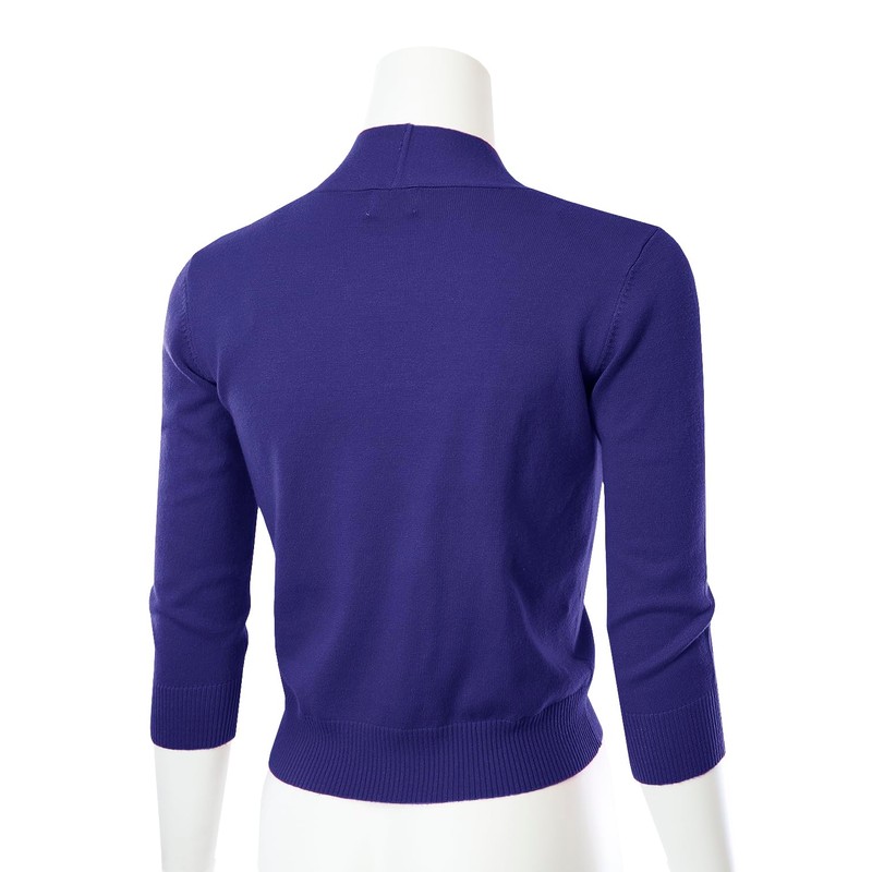 MAYSIX APPAREL - Cárdigan corto de manga 3/4 para mujer