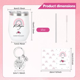 Snyvpra Abschiedsgeschenk Kollegen, Edelstahl Thermosbecher, Schlüsselanhänger für Kollegen und Regenbogen Dankeskarte, Geschenk für Kollege zum Abschied, Ruhestand, Geburtstag, Weihnachten