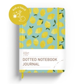 Rileys & Co Dotted Journal Notebook 8x6 Inches, Hardcover Notebook Motivational Journal - Motivational Notebooks (Lemon)