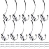 Beilala 10 Pack Chrome Double Coat Hooks for Wall Door