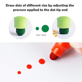 NiArt 12-Color Dual Tip DOT Markers - Round DOT, Fine and Fiber-Tip for Art, Coloring, Journaling, Hand Lettering, Sketching, Anime and Illustrating - Double-Ended, Workable from 0.5-3mm