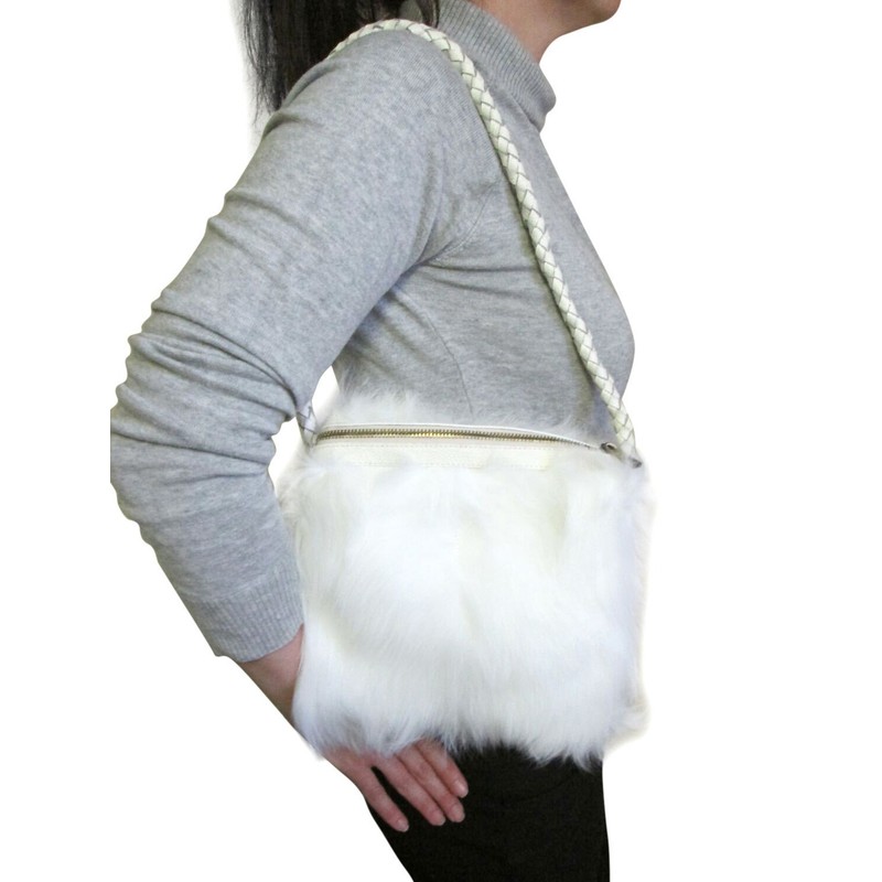 White Fox Compact Muff Purse/Hand Warmer