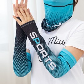 Unisex Outdoor Ice Silk Golf Arm Sleeves - Summer Sun Protection with Letter Print Free Size/Gray 15ea