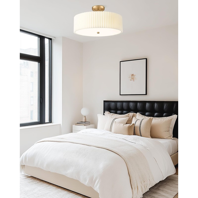 Audickic Gold Semi Flush Mount Ceiling Lights, 4-Light 18" Ceiling