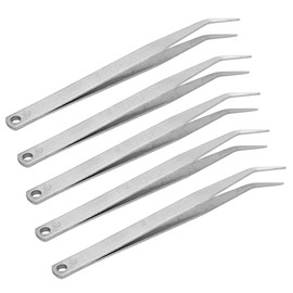 Pinzas de Costura Curvas, 5 Piezas Pinzas de Máquina de Coser de Acero Inoxidable Multiusos Pinzas de Precisión con Punta Curva para Joyería Artesanal Abalorios Electrónica