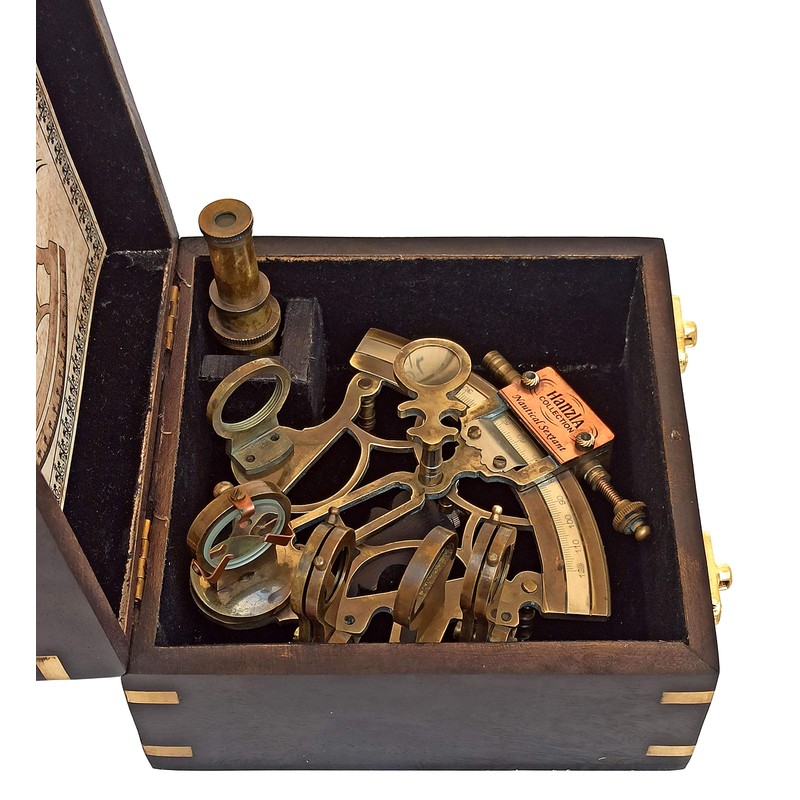 Hanzla Collection Astrolabe Antique Brass Ship Sextant Nautical Navigation Instrument