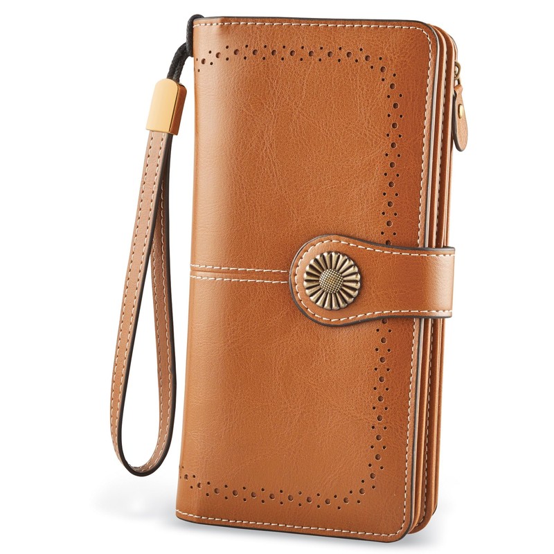 Collections Etc RFID-Blocking Clutch Wallet with Detachable Wrist Strap