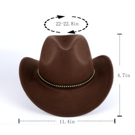 Brown Cowboy Hat for Men and Women Wide Brim Lightweight Comfortable Breathable Design Classic Style with Modern