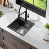 18-Inch Black Bar Sink Drop-In, SINKVINE PVD Nano Stainless Steel