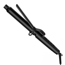 Prastiny Smart Timer Hair Curler Iron 1.25inch Ceramic Coating Large Barrel Hair Curling Wand with LCD Display and Foldaway Safety Stand Dual Voltage for Travel Medium and Long Hair