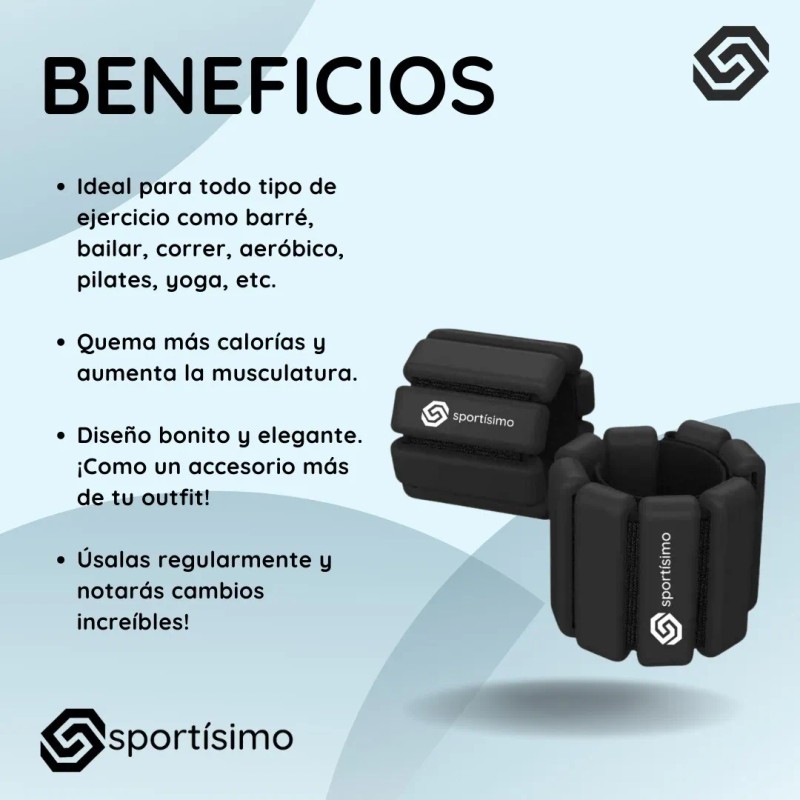 Polainas 1 Lb Sportisimo Pilates Pesas Tobillo Bala Muñeca