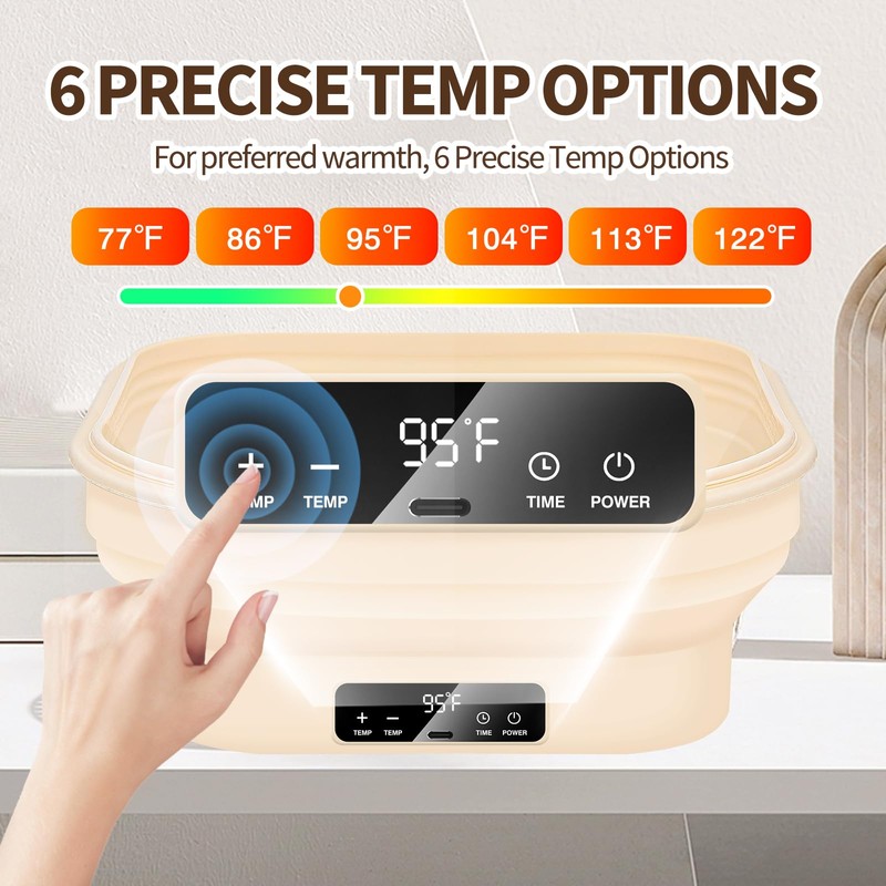 SophRept 11" Silicone Electric Foldable Bread Proofing Basket, Food-Safe Dough