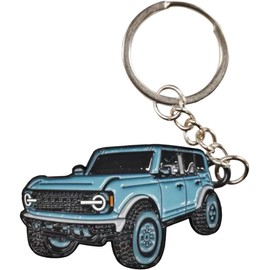 UHANBUT For Bronco Car Keychain, Car Fob Cover Cool Mods Accessories, 4-Door Auto Key Fob Holder Compatible for Bronco 2021 2022 2023 (Blue)