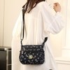 YYW Women's Multi Pocket Waterproof Nylon Shoulder Bag, M-solid black,