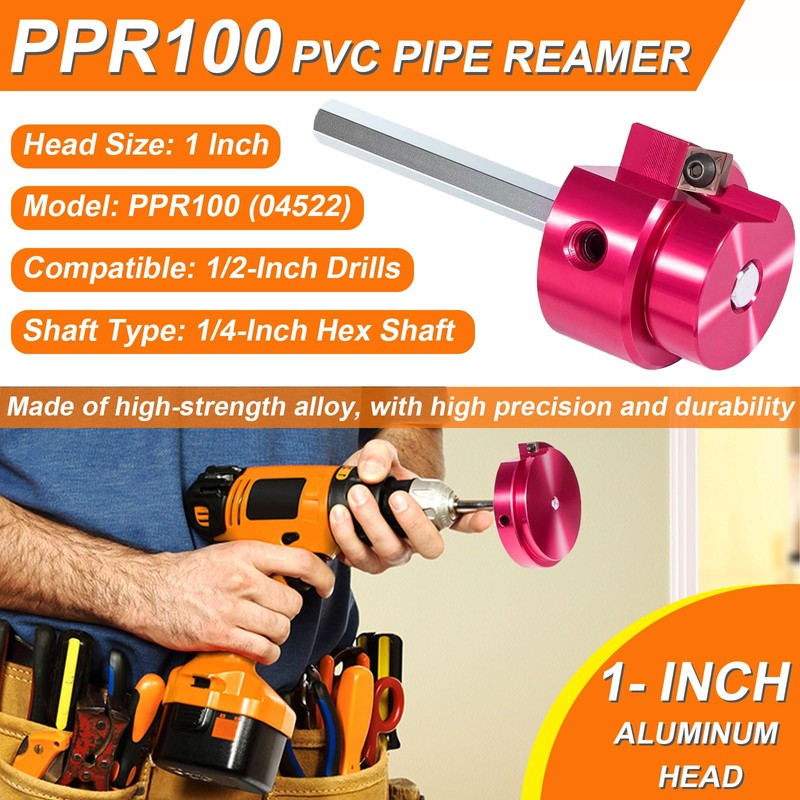PPR100 PVC Pipe Reamer 1-Inch Aluminum Head - For Schedule