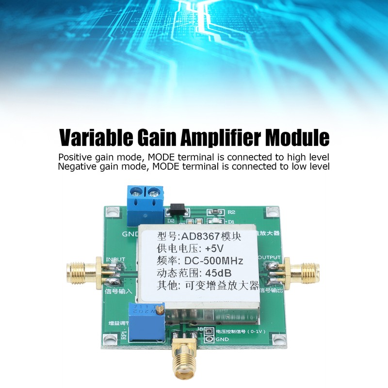 Variable Gain Amplifier Module PCB Industrial Accessories 500MHZ 45dB AD8367