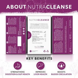 NUTRACLEANSE - Detox Tea | Cleanse Tea - Helps Relieve Constipation & Encourage Digestion - Includes Dandelion Root, Artichoke & Milk Thistle - 20 Enveloped Tea Bags - by Nutra Tea - Herbal Tea