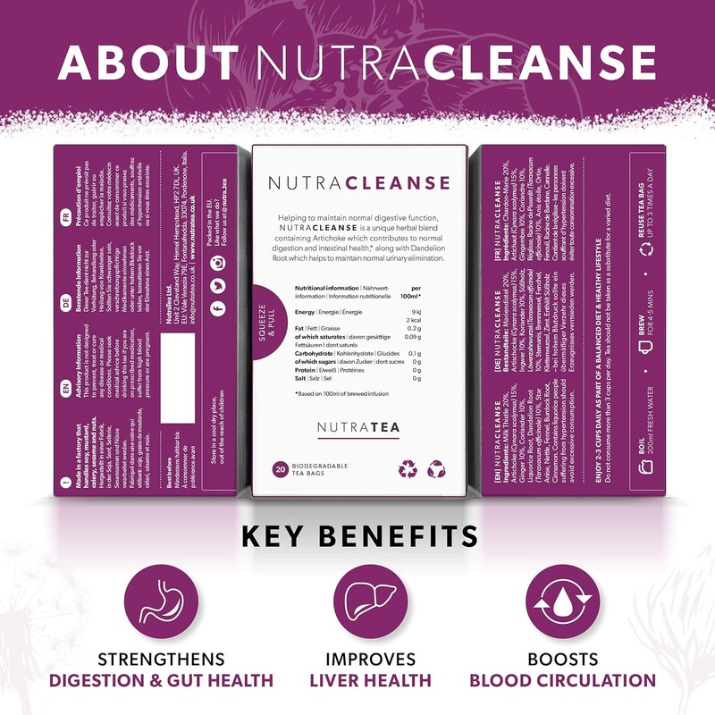 NUTRACLEANSE - Detox Tea | Cleanse Tea - Helps Relieve