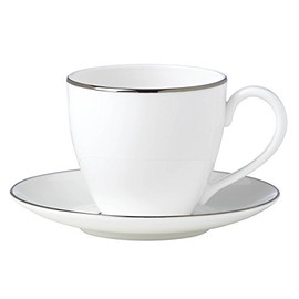 Lenox Continental Dining Platinum Cup and Saucer, 1.15 LB, White