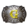 Moranse Golden Initial Letter A to Z Belt Buckle in
