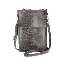 Duna Leather Shoulder Bag (Grey)