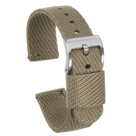 HARFINGTON Khaki Nylon Watch Band 18mm Width Premium Nylon Strap, Soft and Comfortable Replacement Canvas Watchband