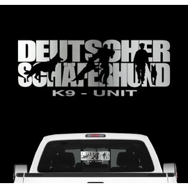 Siviwonder German Shepherd Dog Sport Car Sticker Dog Film Service Dog K9, 80cm, metallic silver