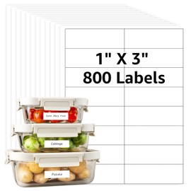 MaxGear 800PCS Removable Labels, 1”x3” Labels for Home Packing Box and Storage Bins, Water/Oil/Tear Resistants No Residue, Matte White Paper Sheets, Permanent Strong Adhesive, Dries Quickly