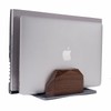 NIRVASH Walnut Wood Vertical Laptop Stand, Dual Slot Wooden Laptop