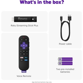Roku 3830R Streaming Stick Plus 4K UHD Media Player w/ Voice Remote – 2025 Model