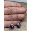 Handmade Sterling Silver Amethyst Dangle Earrings, Drop Earrings, February Birthstone