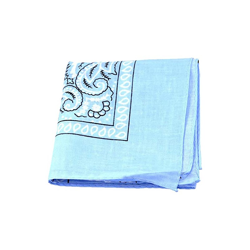 Bandana with original Paisley pattern in light blue