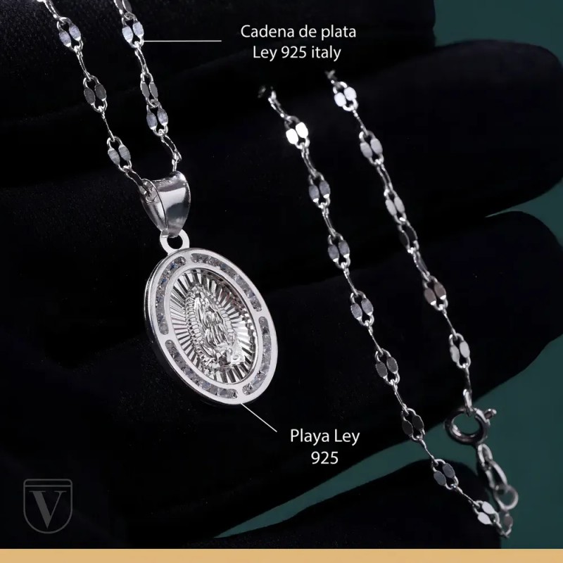 Varouro - Dije Medalla Virgen De Guadalupe Plata Ley 925