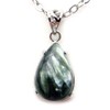 Seraphenite Necklace Drop Natural Stone Pendant Silver 925 Power Stone