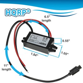 HQRP DC-DC Step Down Converter 12/24V to 5V 3A 15W with Micro USB Male Connector Power Supply Adapter Compatible with Ring Alarm keypad, Cellphones, GPS Units, Cameras Waterproof Voltage Regulator