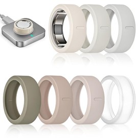 7 Pack Silicone Ring Covers for Oura & RingConn - Ultra-Thin Protection