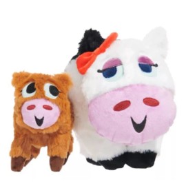 Bark New Bark Box " Bertha the Cow " Dog Toy Cow Giving Birth to Calf Extra Large