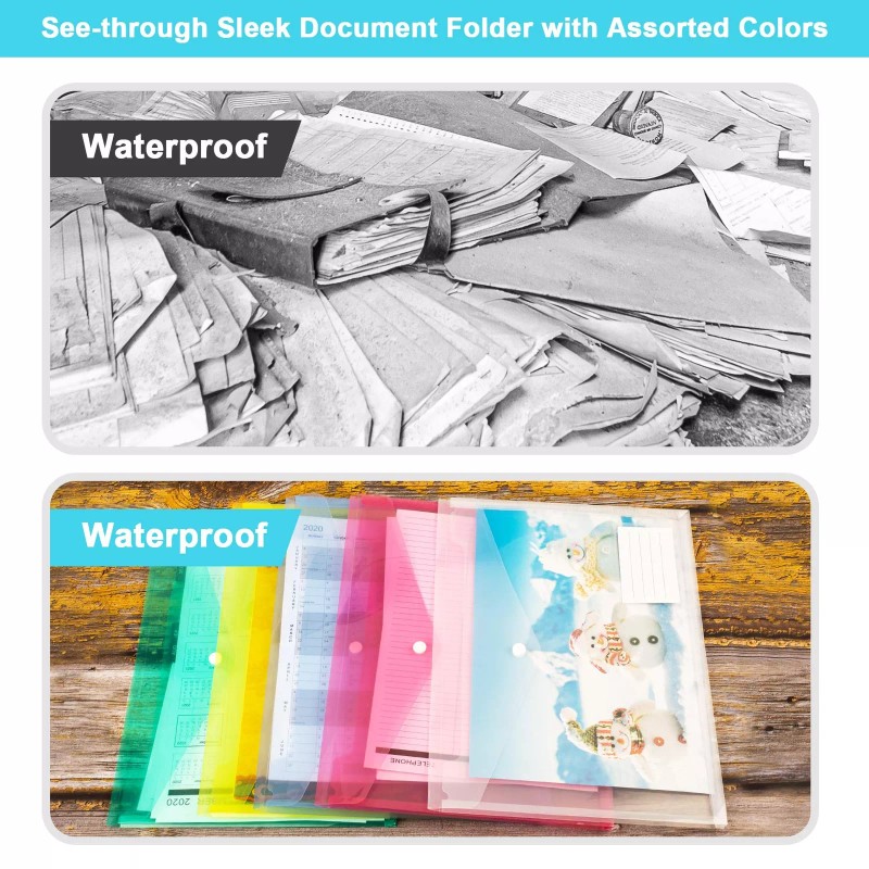 AOGELI 10PCS Expandable File Folders Plastic Portfolio Document Folders US