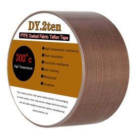 DY.2ten PTFE Coated Fiberglass Telfon Tape, 2" x 33 feet, high Temperature Tape,Welding Sealing Tape,Drying Mechanical Conveyor Belt, Teflon Tape for Vacuum Sealer Machine