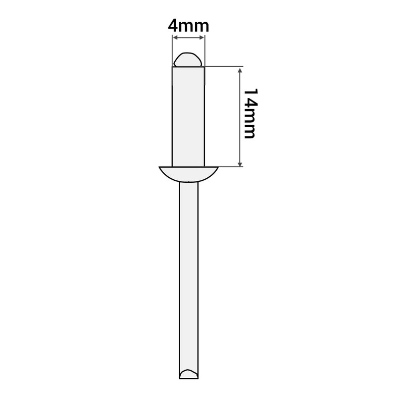 (Pack of 80) Varnished Blind Rivets 4.0 x 14 mm,