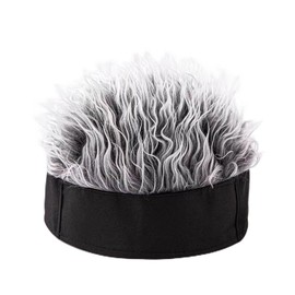 Fluffy hair wig, short hair, flared hat, bee maki, cap, flare wig, hair bald, wig, sun visor, sunshade, autumn, winter, cold, flare hat, bee maki, cap, wig, costume, fluffy air band, elastic,