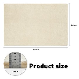 PURE ERA Carpet Stair Tread Landing Mat Ultra Plush Shag Soft Non Slip Skid Resistant Tape Free Indoor Doormat Area Rug Floor Mat Bathroom Mat Washable Reusable Beige 2' X 3'