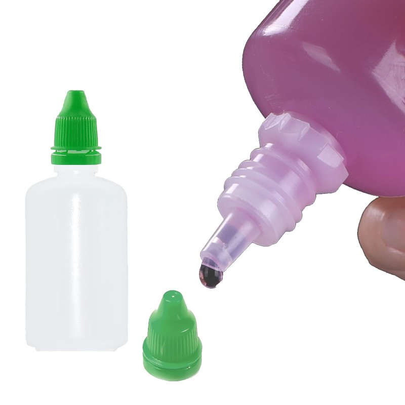 Boguish 2Pcs Plastic Dropper Bottles, 50ml/1.7 oz Empty Squeezable Dropper