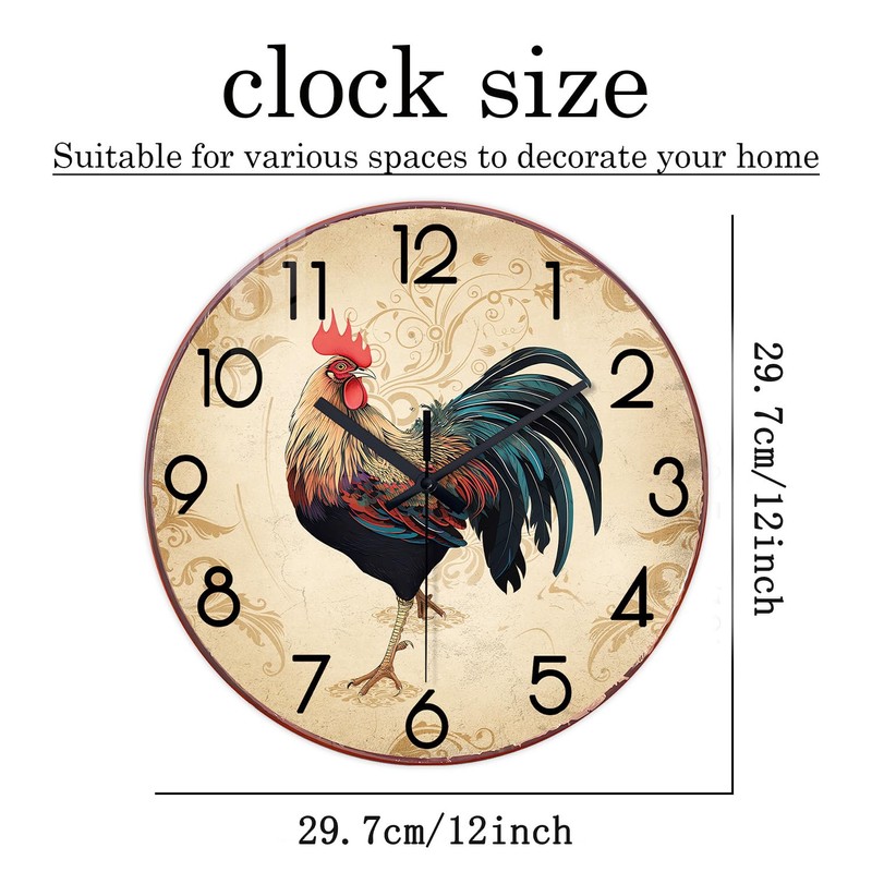 XNM Round Rustic Wall Clocks for Kitchen Living Room Decor