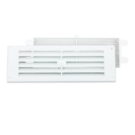 Map White Louvre Vent 229mm x 76mm (9"x3") with Detachable Fly Screen HVAC Ventilation Prevents Dust & Insects Duct Cover Easy Installation for Walls, & Furniture