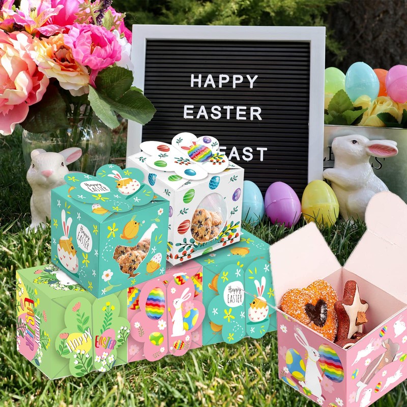 Easter Boxes - 12pcs Easter Treat Boxes,Happy Easter Gift Boxes