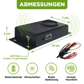 ISOTRONIC ISOTRONIC Marderschreck Blitz mit Licht LED Blitzlichtfunktion | Ultraschall fr Haus Garage Auto Dachboden| Gegen Marder M?use Ratten, 2 Stck