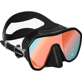 Cressi Z2 Frameless Masks, Black/Blue, Inner Blue with Orange Outer Reflection Lens