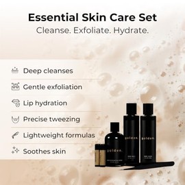 Golden Grooming Company- Golden Grooming Co. Essential Men's Skincare Routine Set - Sistema completo para el cuidado del rostro | Limpiador facial, De
